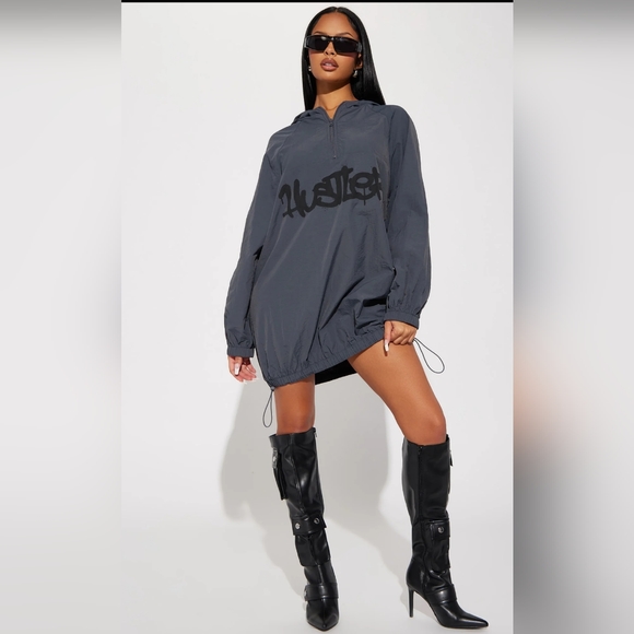 "Hustler" Windbreaker Mini Dress - Picture 1 of 7